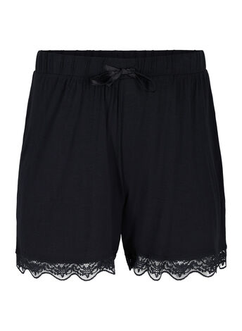Viscose pyjama shorts with lace detail