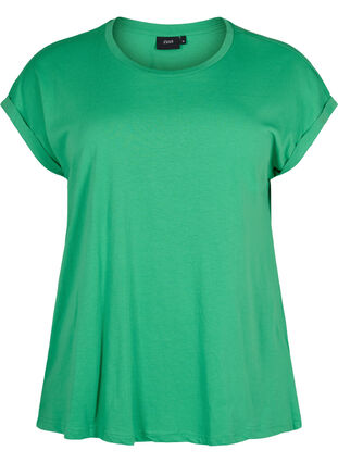 Short sleeve cotton blend T-shirt, Kelly Green, Packshot image number 0