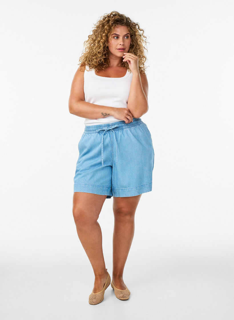 Rib top with square neckline, White, Model image number 1