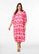 Pleated dress with 3/4 sleeves, Rose, Model image number 0