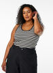 Striped tank top with a rib structure, Black Snow W. Stripe, Model image number 0