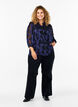 Chiffon blouse with jacquard pattern, Evening Blue, Model image number 2