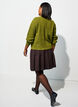Rib knit cardigan with buttons, Green, Model image number 2