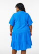 Short A-line dress in cotton muslin, Blue, Model image number 2