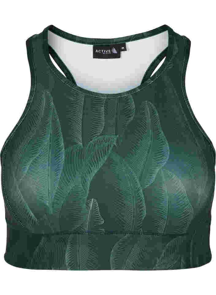 Printed sports bra, Leaf Comb , Packshot image number 0