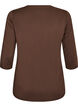 Sports top with 3/4 sleeves, Brown, Packshot image number 1