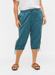 Loose cropped trousers in cotton, Petrol, Model image number 2