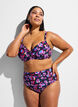 High-waisted patterned bikini bottoms, Purple, Model image number 0