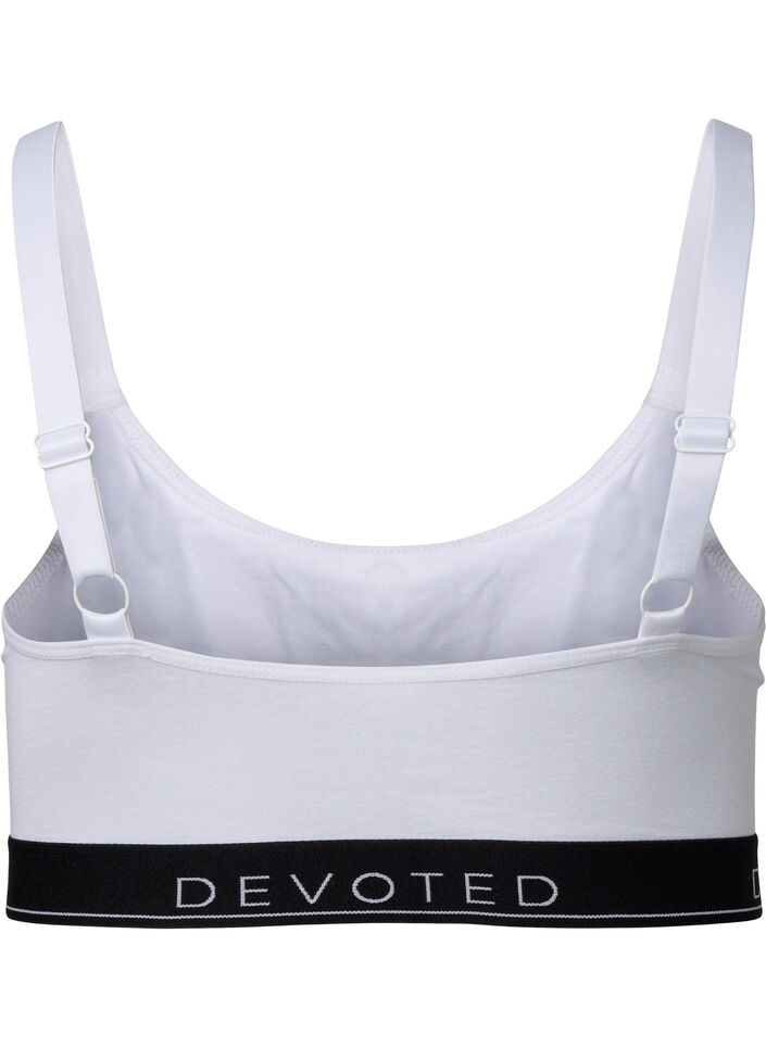 Cotton bra with adjustable straps, White, Packshot image number 1