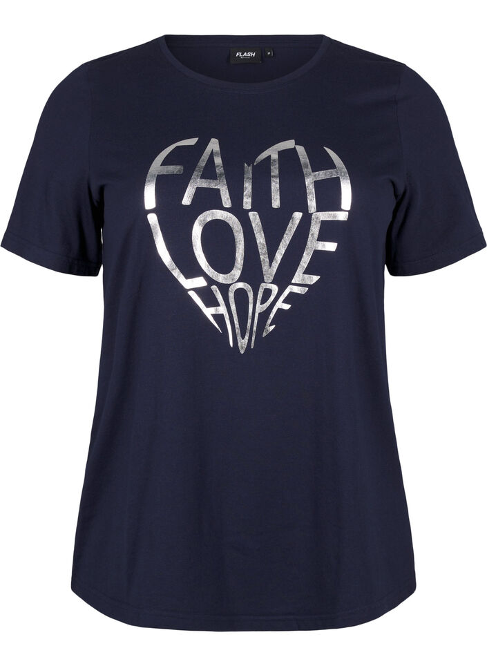 FLASH - T-shirt with motif, Navy B. Silver Faith, Packshot image number 0