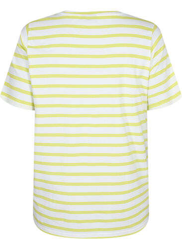 Striped cotton t-shirt, Wild Lime Stripes, Packshot image number 1