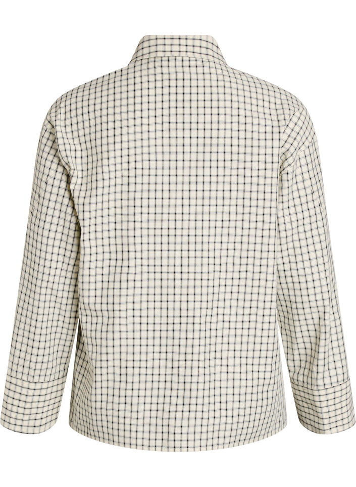 Checked shirt with a chest pocket, White, Packshot image number 1