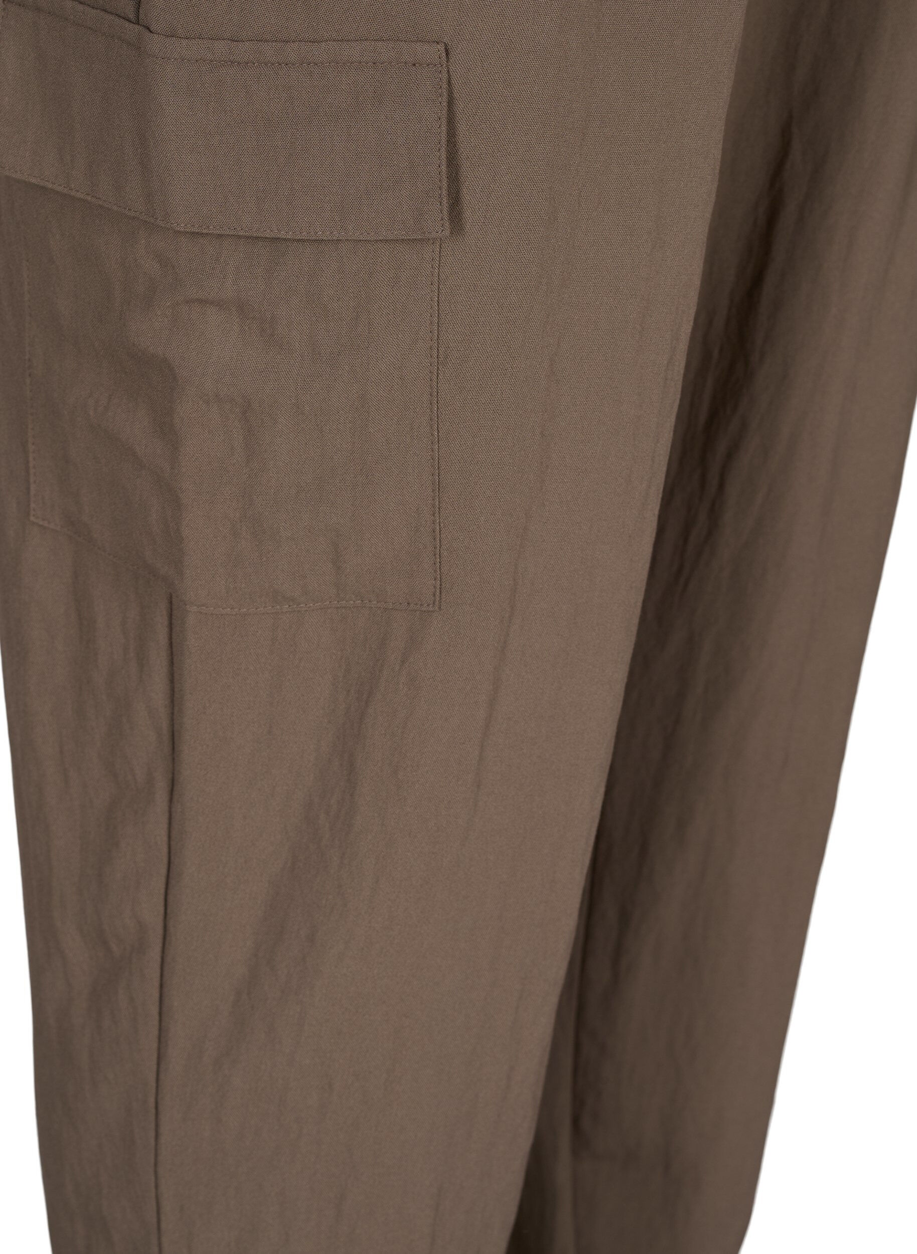 Zizzifashion Loose viscose trousers with large pockets, Falcon, Packshot image number 3