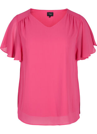 Short-sleeved blouse, Magenta, Packshot image number 0
