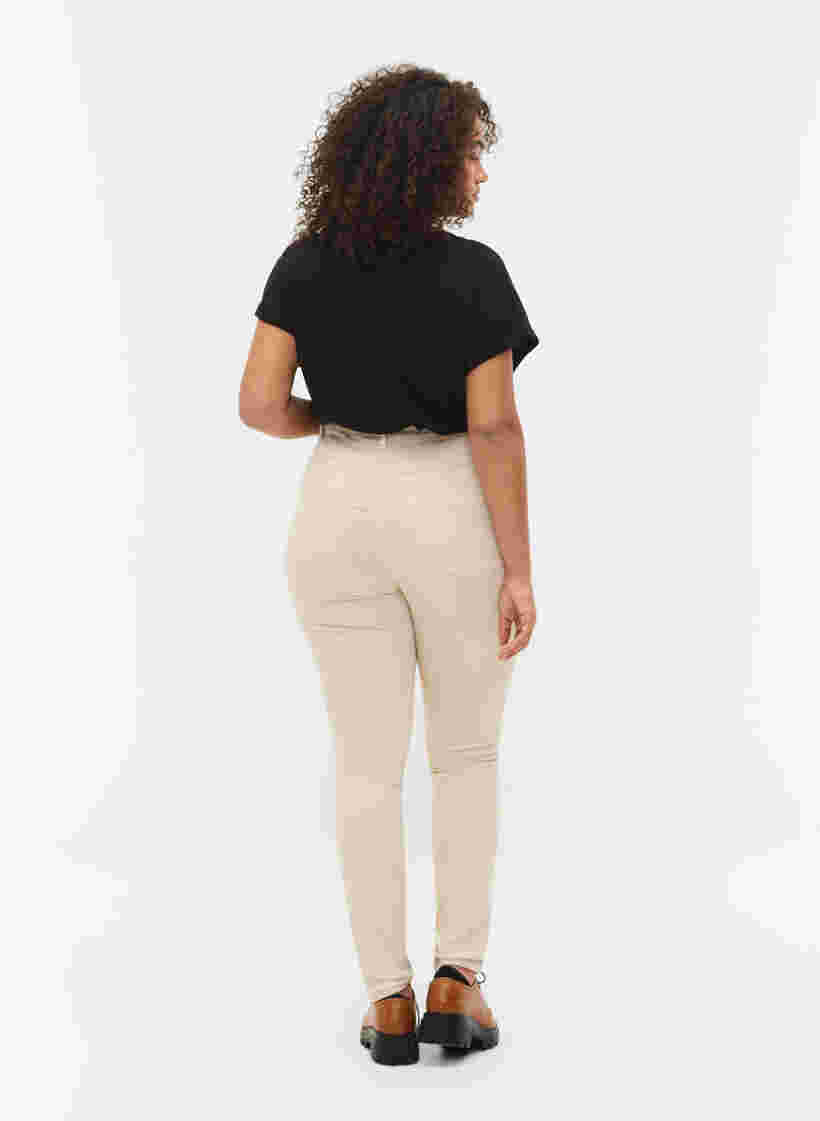 High waisted Amy jeans with super slim fit, Oatmeal, Model image number 1