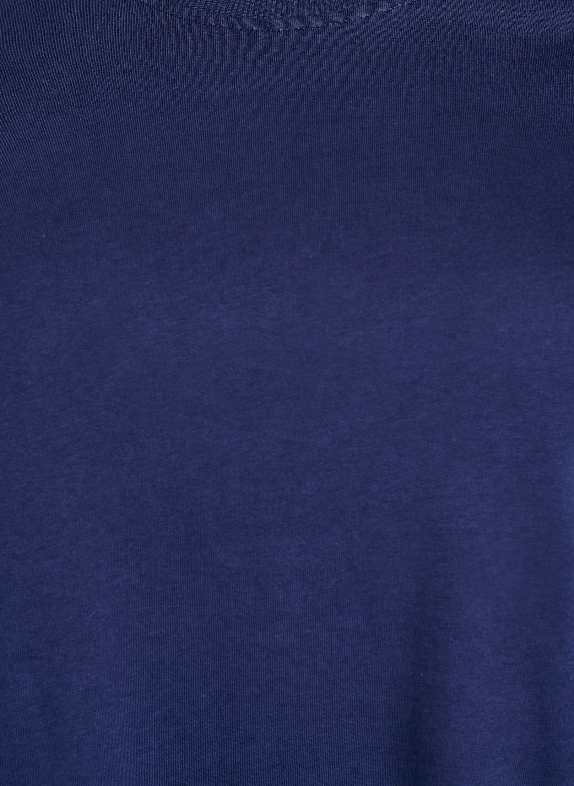 ZizzifashionBasic cotton T-shirt with round neck, Blue, Packshot image number 2