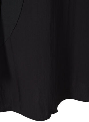 Short-sleeved viscose dress with pockets, Black, Packshot image number 3