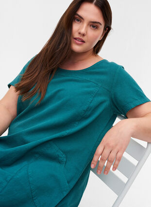 Short sleeve cotton dress, Pacific, Model image number 2
