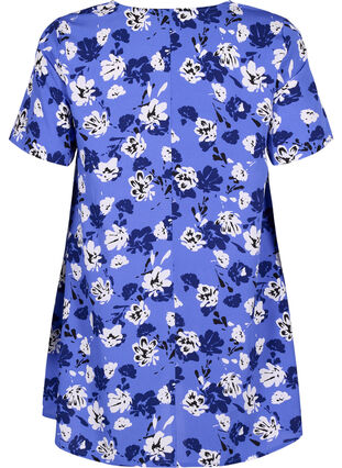 FLASH - Tunic with v neck and print, Amparo Blue Flower, Packshot image number 1