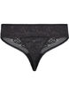 Lace G-string with regular waist, Black, Packshot image number 1