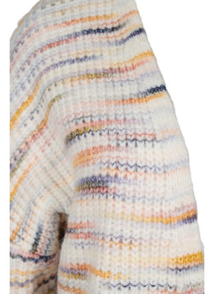Marled knitted cardigan with cropped sleeves, Multi Color, Packshot image number 2