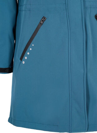 Long, hooded softshell jacket, Stargazer Solid, Packshot image number 3