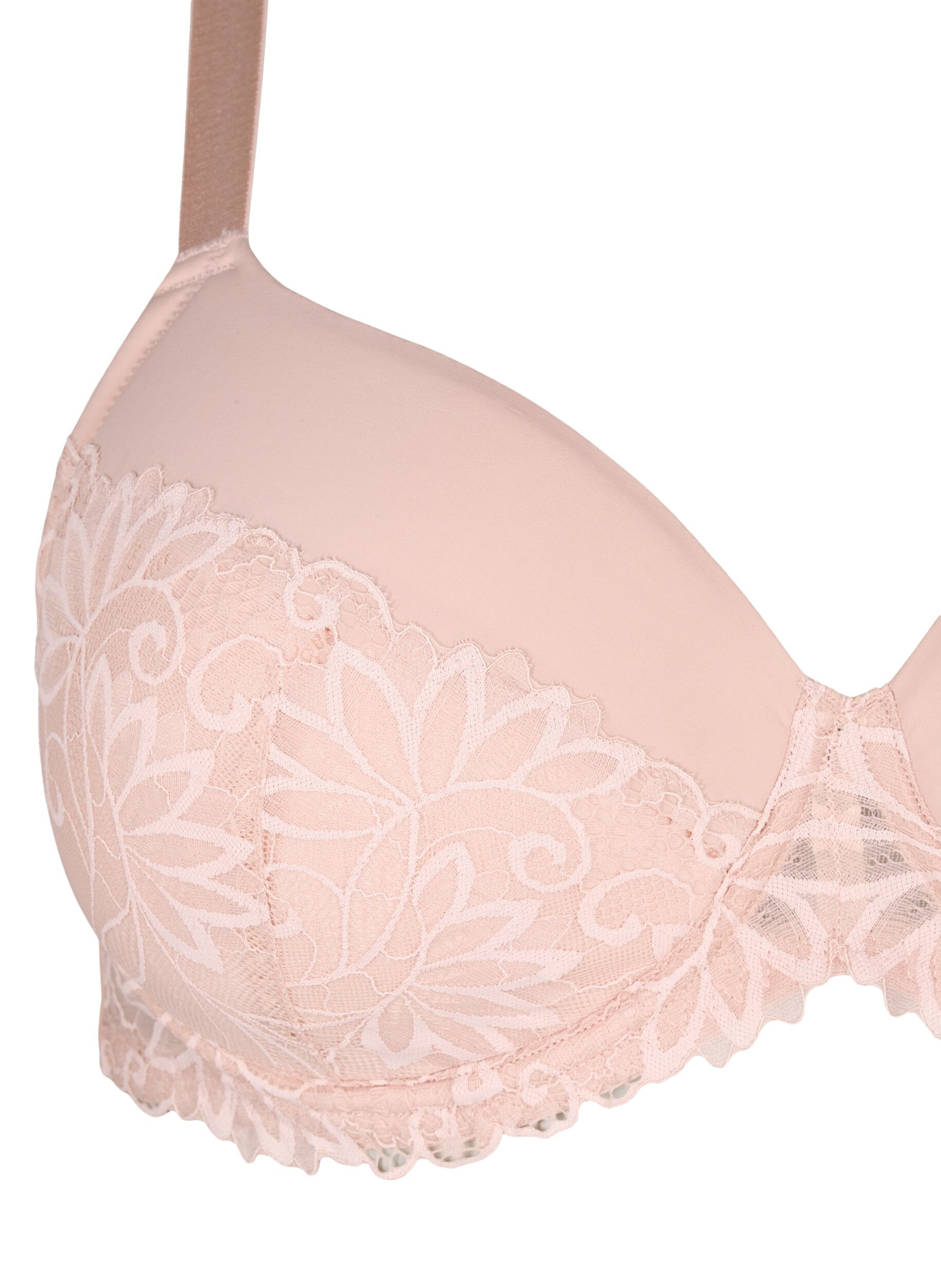 Zizzifashion Lace bra with underwire and padding, Pink Tint, Packshot image number 2