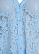 Short-sleeved lace blouse with V-neck, Blue, Packshot image number 2