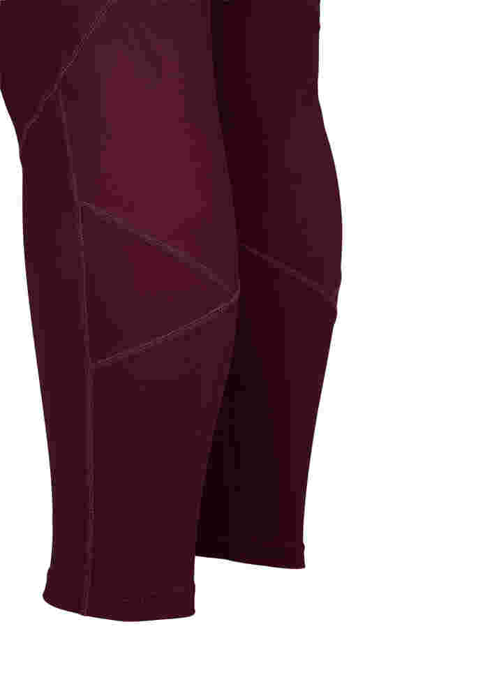 Solid-coloured gym leggings, Fig, Packshot image number 3
