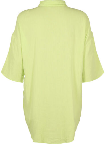 Shirt in cotton with half-length sleeves, Wild Lime, Packshot image number 1