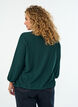 Blouse with texture and 3/4 sleeves, Green, Model image number 2