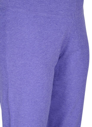 Melange knitted trousers with rib, Purple Opulence Mel., Packshot image number 2