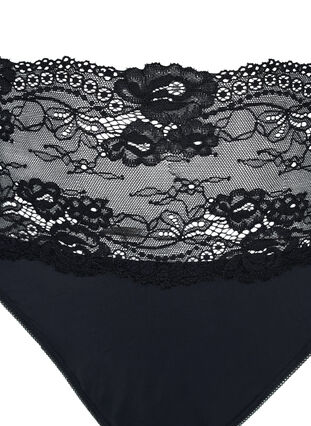 2-pack thong with wide lace edge, Black, Packshot image number 2
