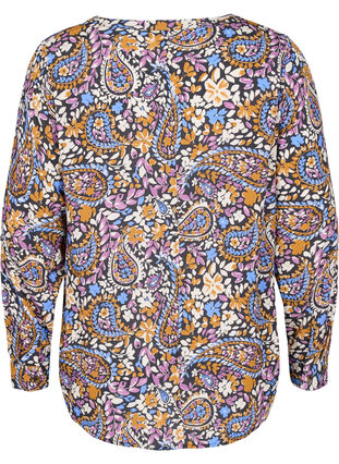 100% viscose blouse with paisley print, Black G. Sky Paisley, Packshot image number 1