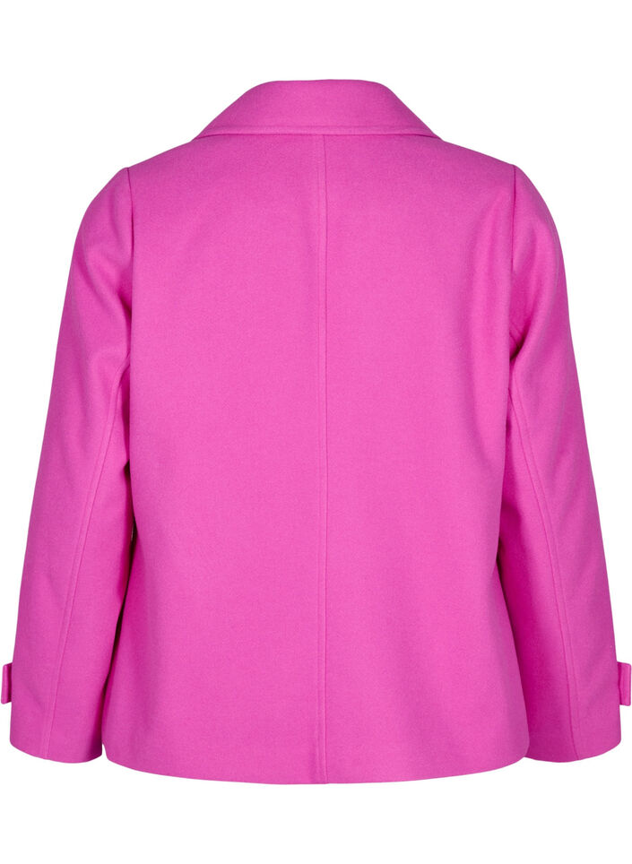 Short wool-look coat with pockets, Purple Orchid, Packshot image number 1
