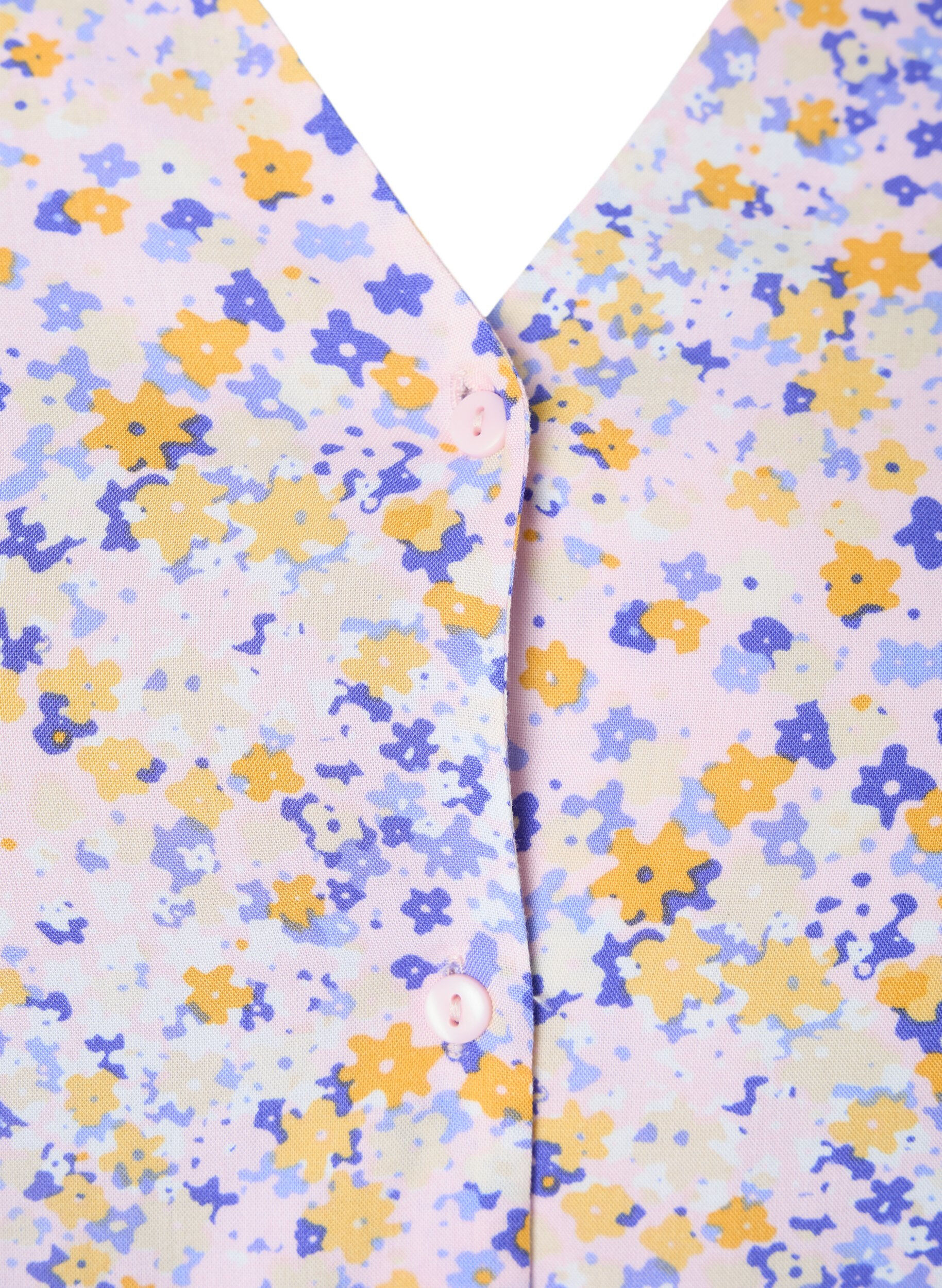 Zizzifashion Printed pyjama top in viscose, Red, Packshot image number 2