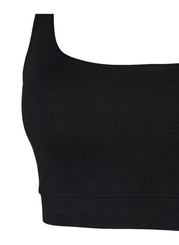 2-pack bra top in cotton with adjustable straps, Serenity AOP/Black, Packshot image number 3
