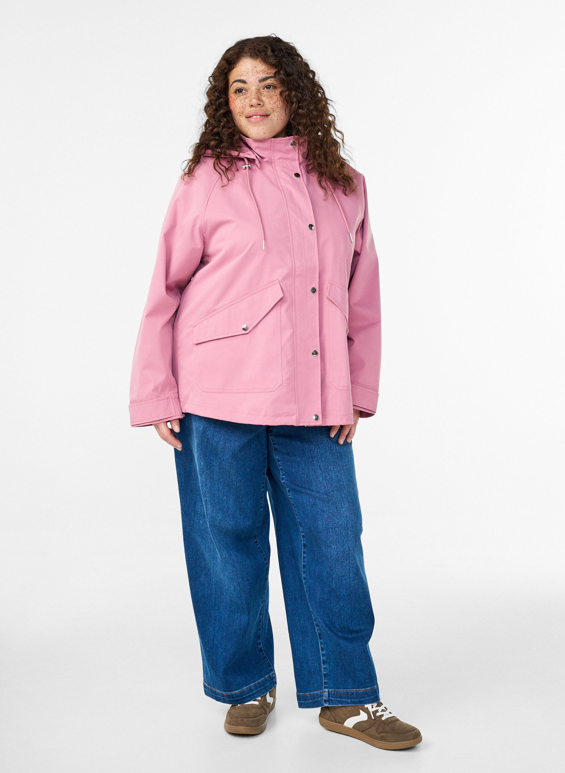 ZizzifashionShort spring jacket with a detachable hood, Rose, Model image number 1