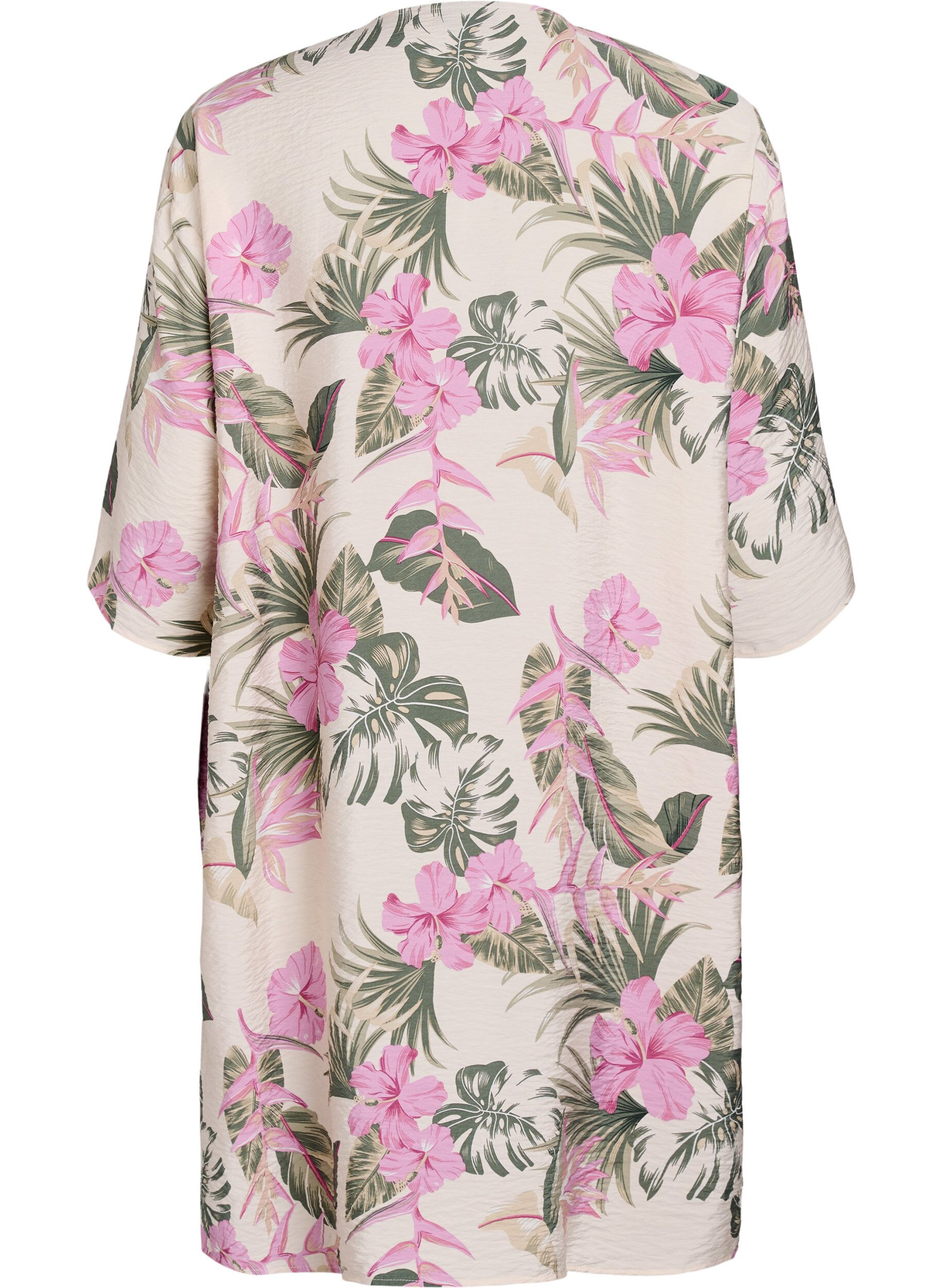 ZizzifashionViscose kimono with 3/4 sleeves, Vanilla, Packshot image number 1