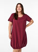 Short sleeve cotton dress, Dark Bordeaux, Model image number 0
