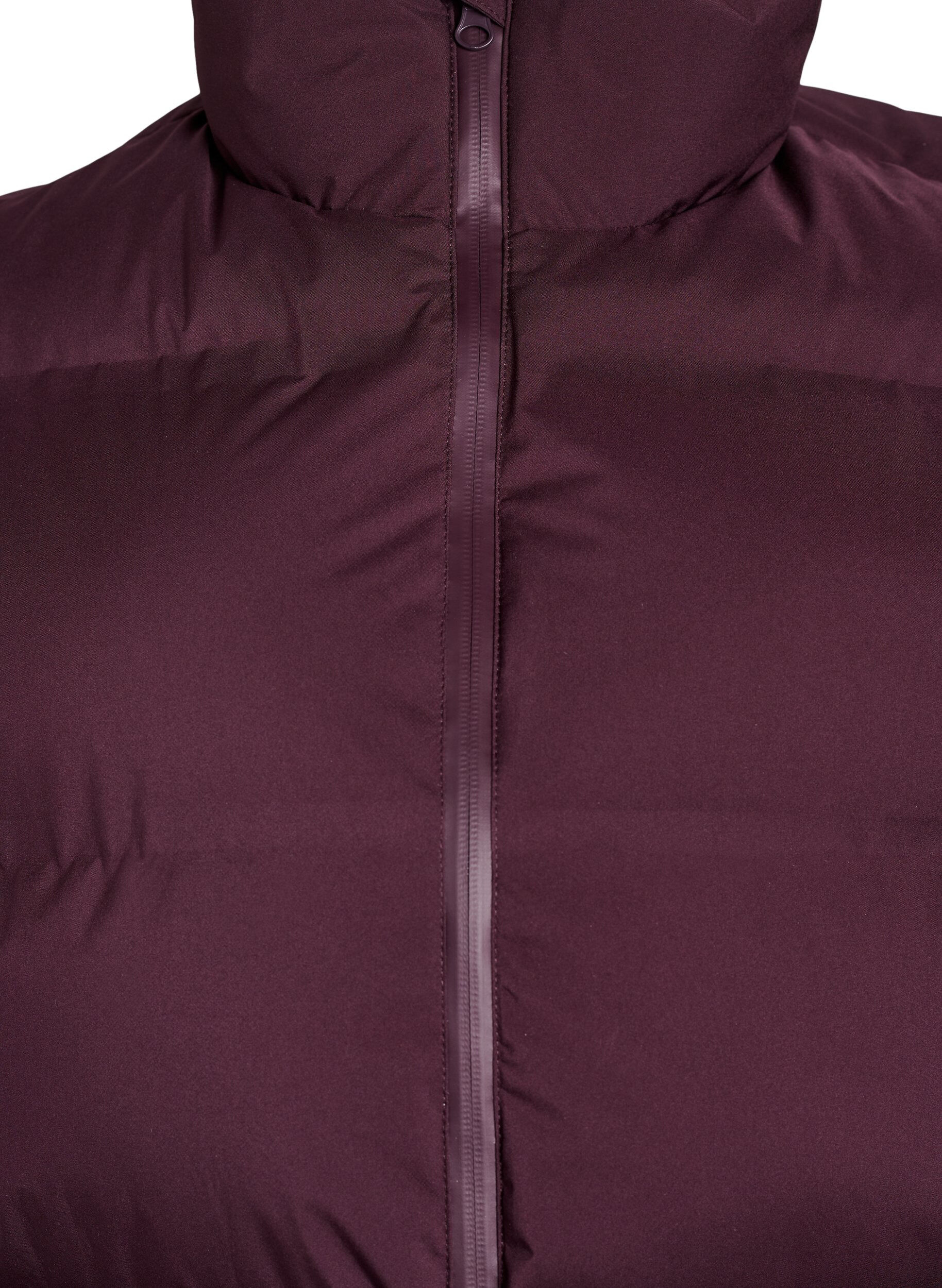 ZizzifashionShort puff vest with high collar, Dark Bordeaux, Packshot image number 2