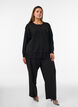 Cardigan with a wide lace hem, Black, Model image number 1