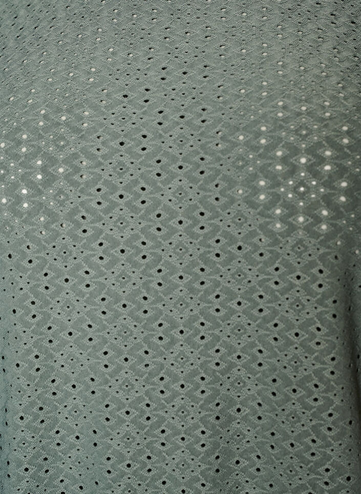 Blouse with eyelet embroidery and balloon-effect, Green, Packshot image number 2