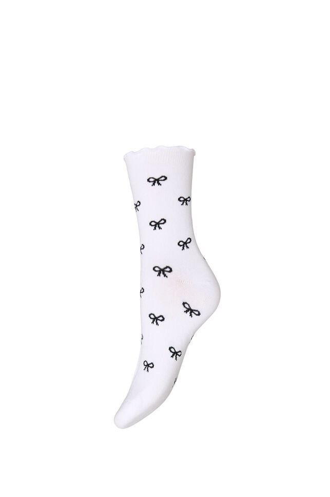 Cotton socks with patterns, White, Packshot image number 0