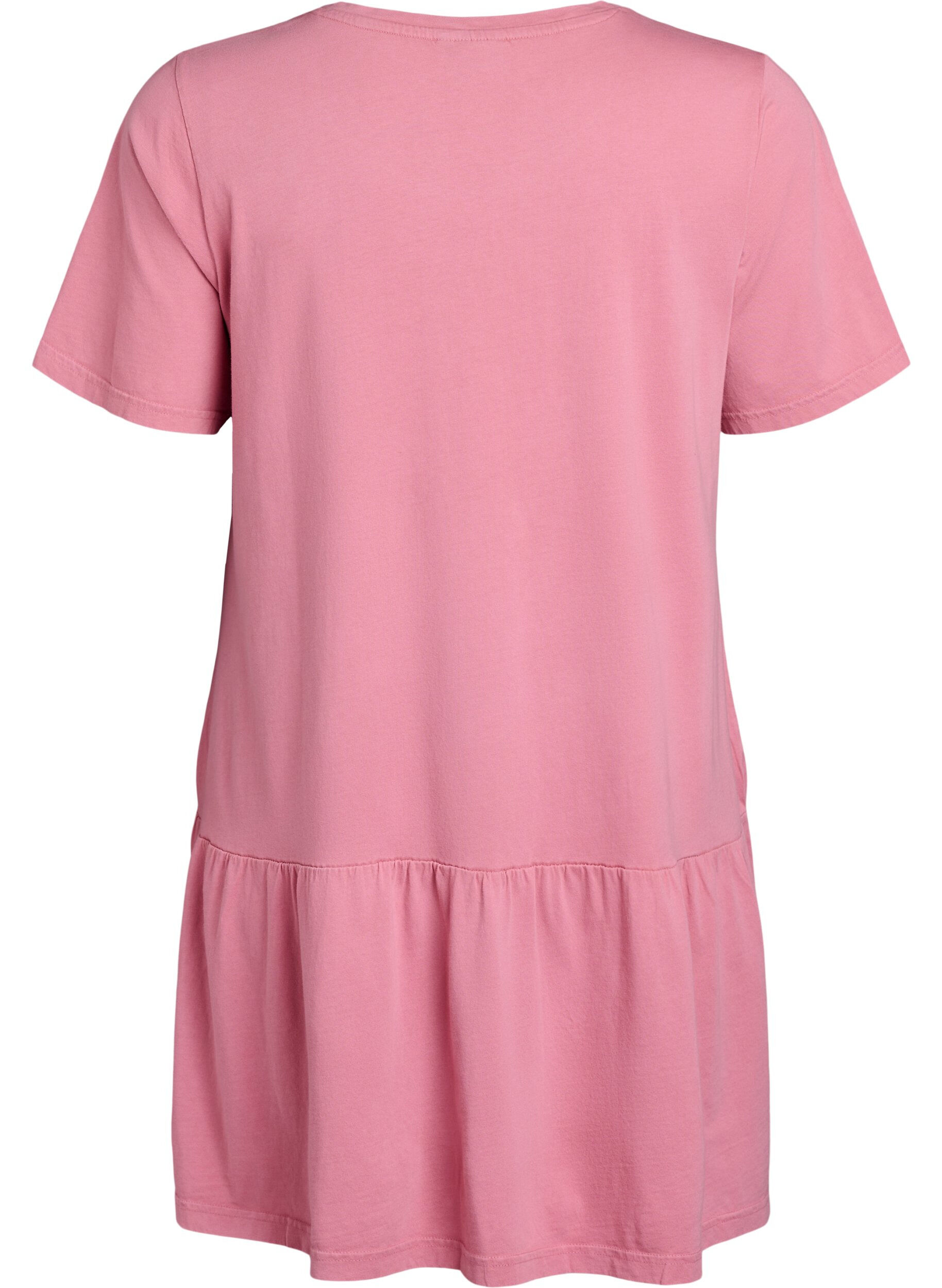 Zizzifashion Short A-line dress with a washed look, Rose, Packshot image number 1