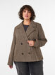 Short checked coat with double-breasted button fastening, Brown, Model image number 0