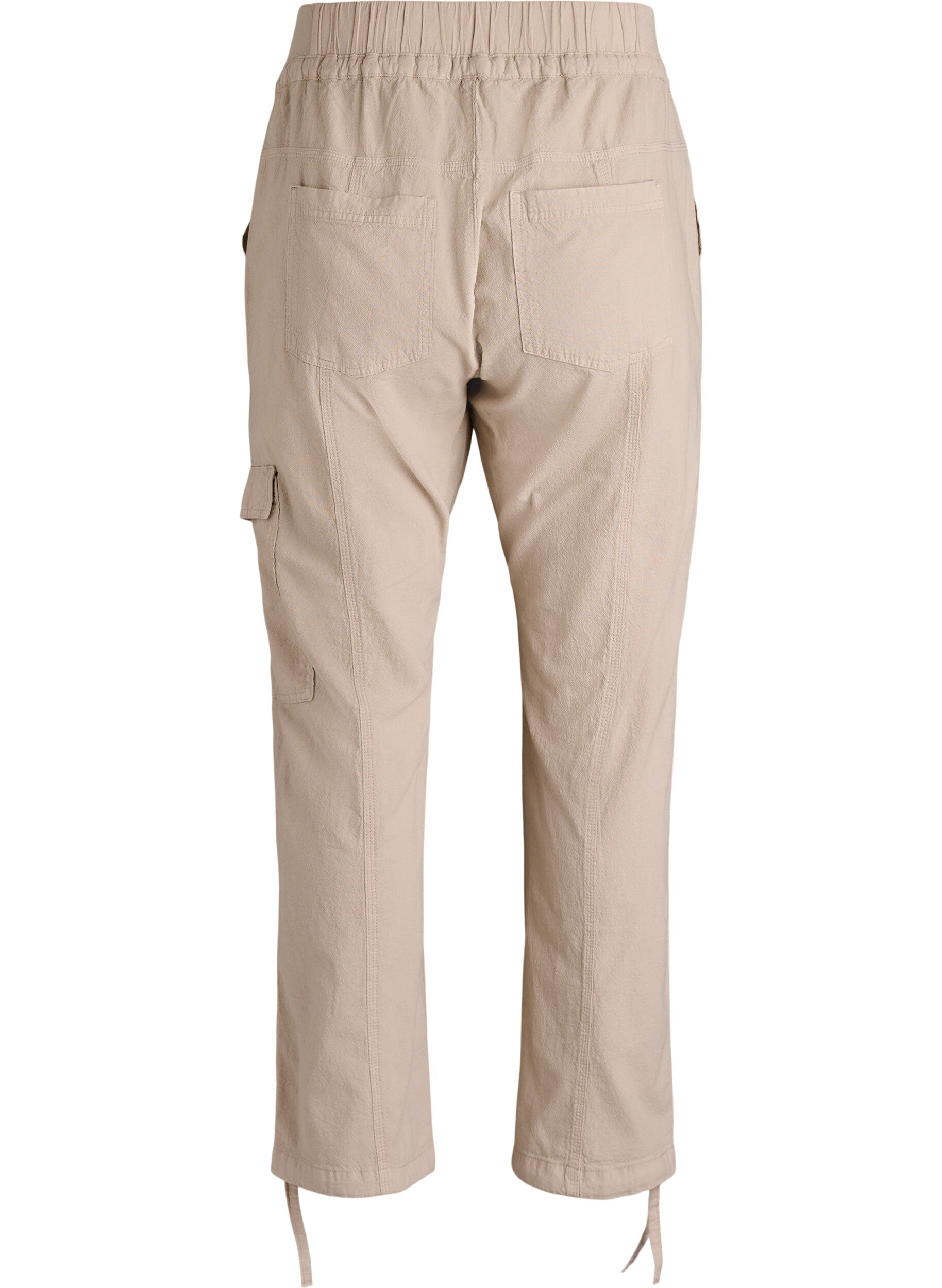 Zizzifashion Loose cargo trousers in cotton, Beige, Packshot image number 1