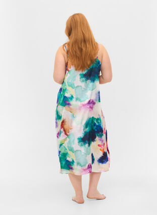 Printed night dress, Watercolor AOP, Model image number 1