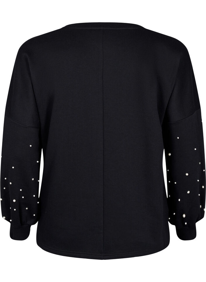 Sweatshirt with beads, Black, Packshot image number 1