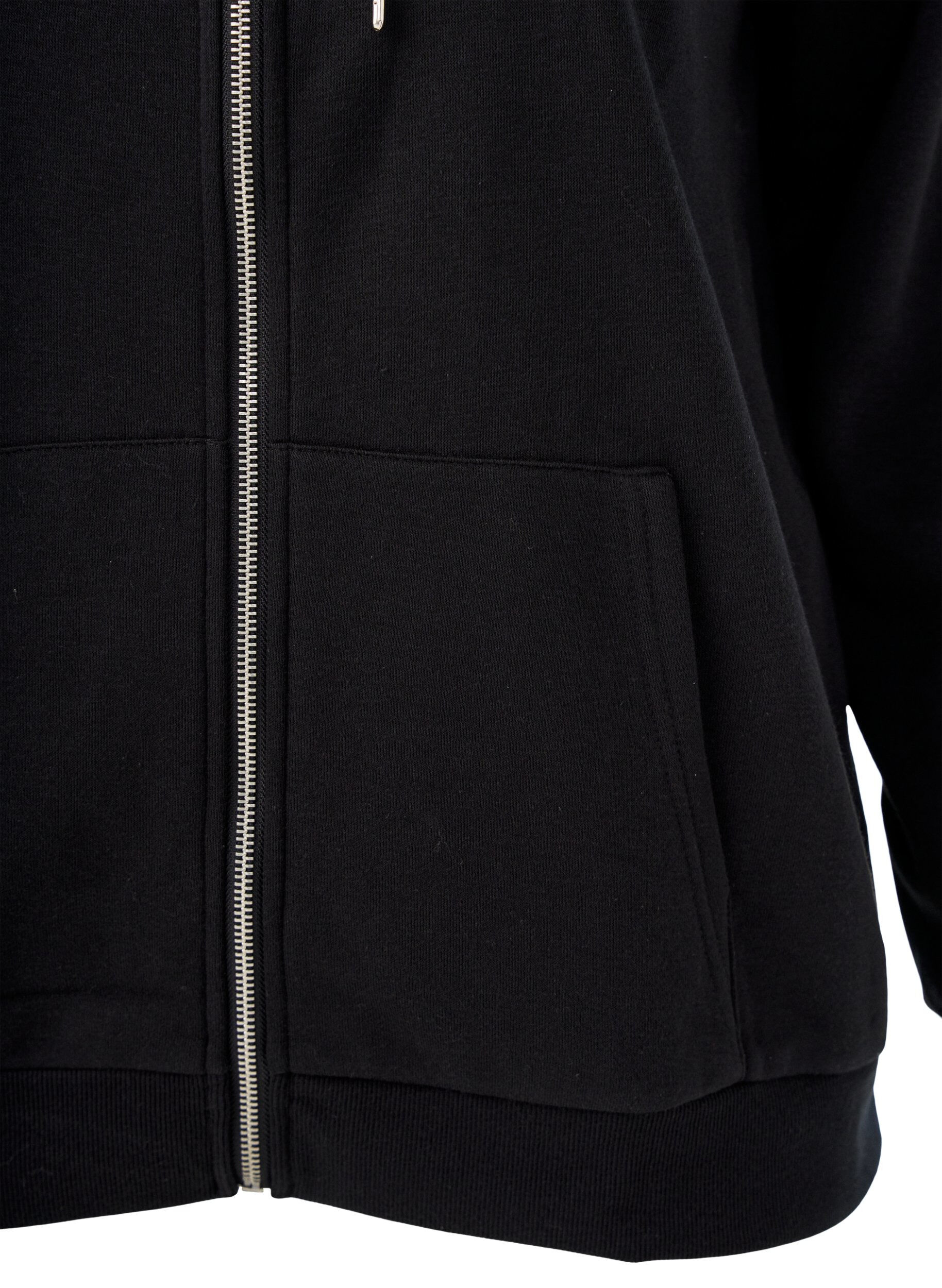 ZizzifashionZipped sweat hoodie with pockets, Black, Packshot image number 2